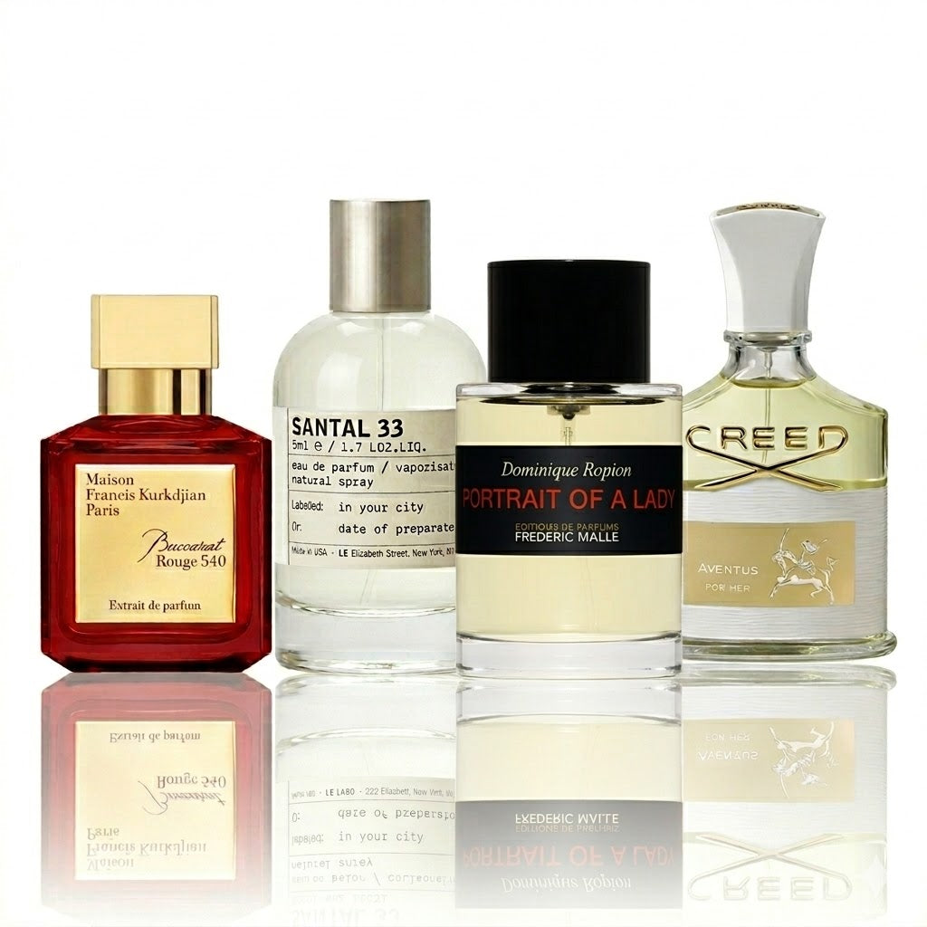 Set od 4 parfema | Baccarat Rouge 540, Santal 33, Portrait of e Lady, Aventus for Her
